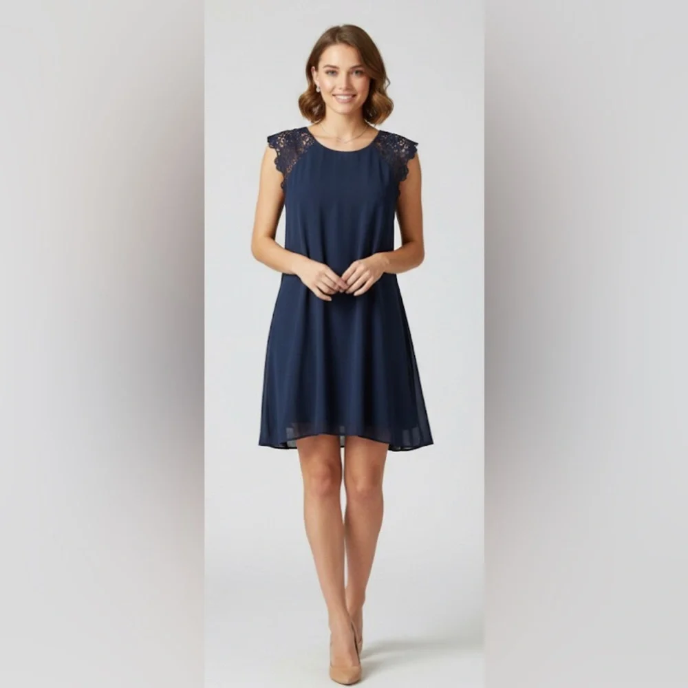 Alya Deep Blue Sleeveless Kids Dress